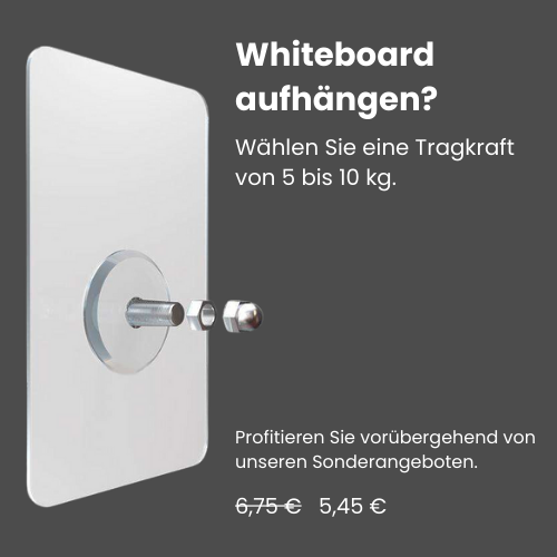 whiteboard aufhängen mit klebenägel