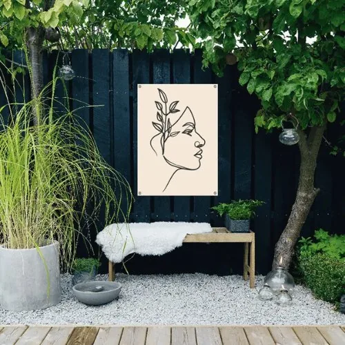 Gartenposter am Sichtschutzzaun