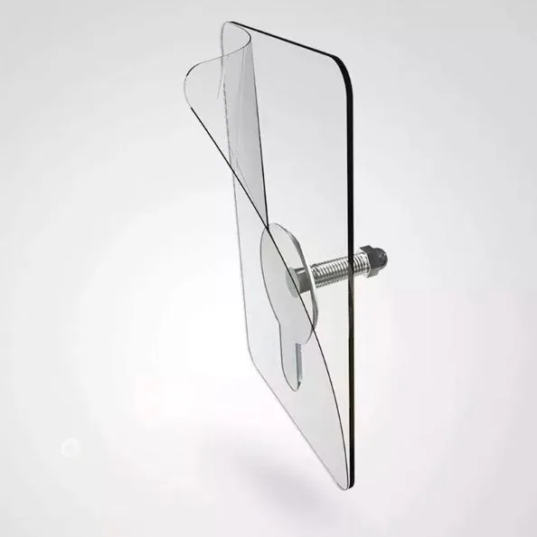 Klebenagel mit transparenter Klebefläche, Schraube und Mutter